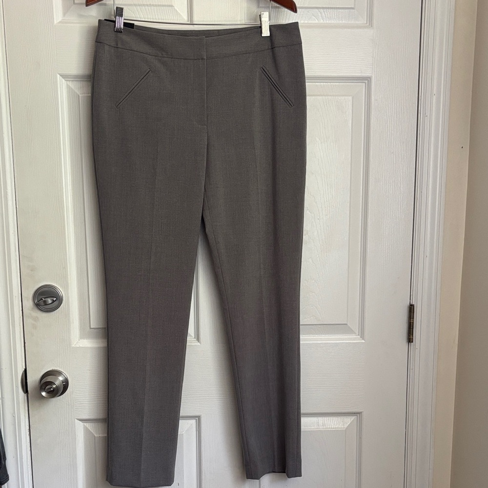 NEW TAHARI ASL Alyssa Heather Grey Slim Leg Dress Pants size 10 Career wear work